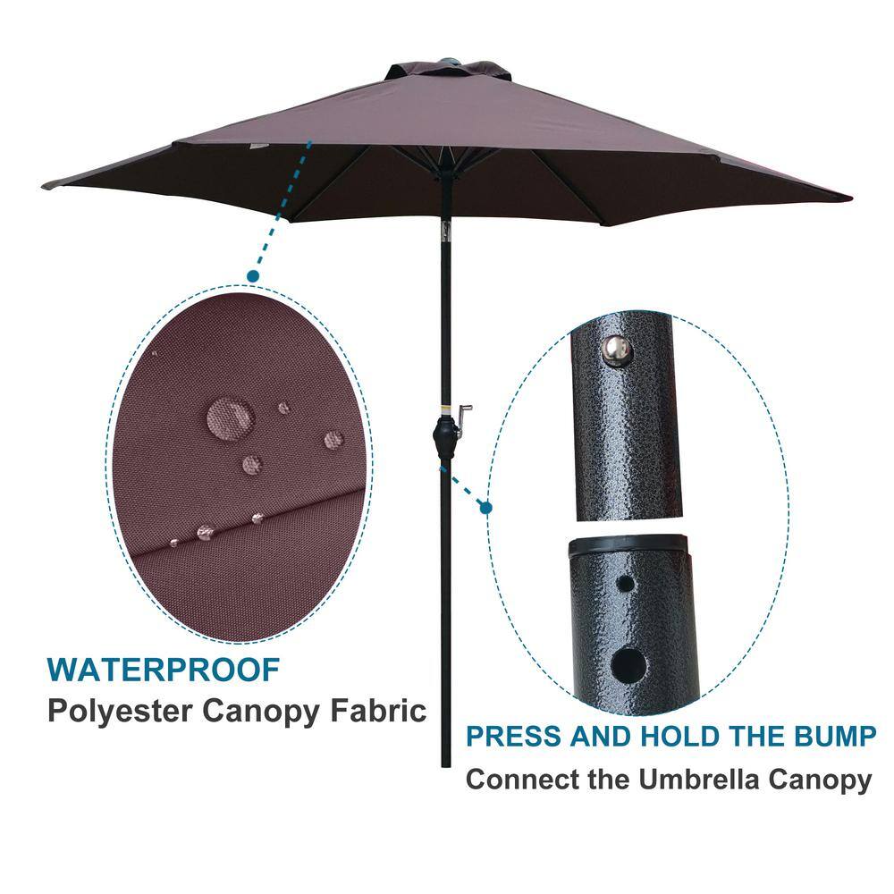 9 ft. Umbrella Market Tilt Patio Umbrella in Chocolate