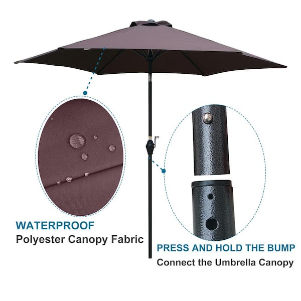 Unbranded 9 ft. Umbrella Market Tilt Patio Umbrella in Chocolate