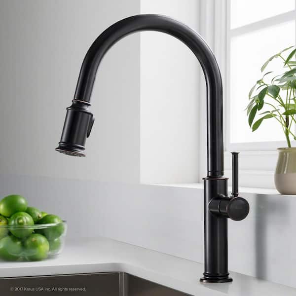Sellette Single-Handle Pull-Down Sprayer Kitchen Faucet with Dual Function Sprayhead in Oil Rubbed Bronze
