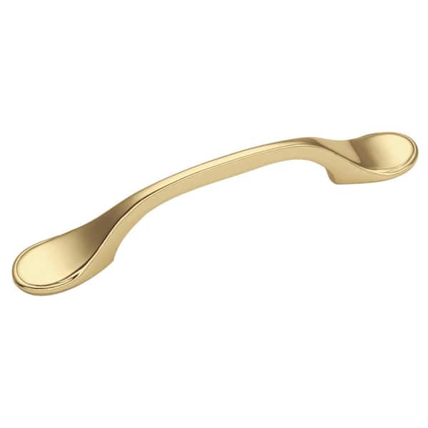 HICKORY HARDWARE Conquest Collection 3 in. (76 mm) Polished Brass Cabinet Door and Drawer Pull (25-Pack)