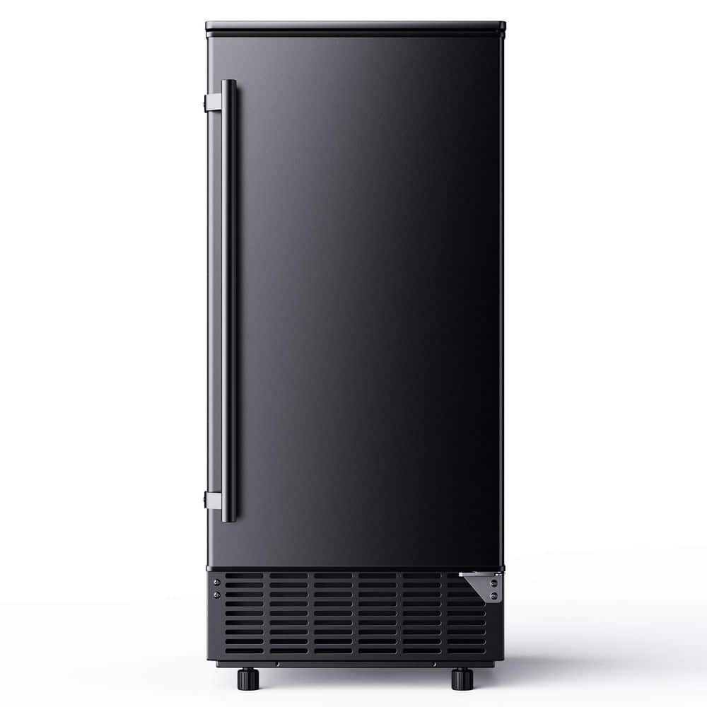 15 in. 57 lb. /24H Undercounter/Freestanding Full Size Cubes Ice Maker in Black, 24 lb. Storage, Auto-Cleaning