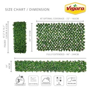 36 in. H x 72 in. W Golden Artificial Gardenia Leaves PVC Expandable Trellis