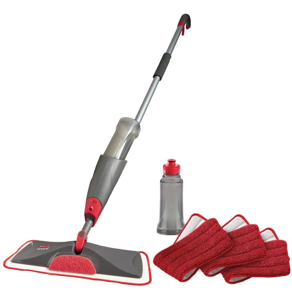 Rubbermaid Reveal Floor Spray Mop 14 in. Flat Mop with Microfiber Mop Head