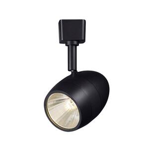 1-Light Black Integrated LED Linear Round Back Track Lighting Head