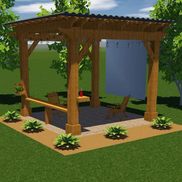 Unbranded 12 ft. x 12 ft. Quality Built Cedar Pergola