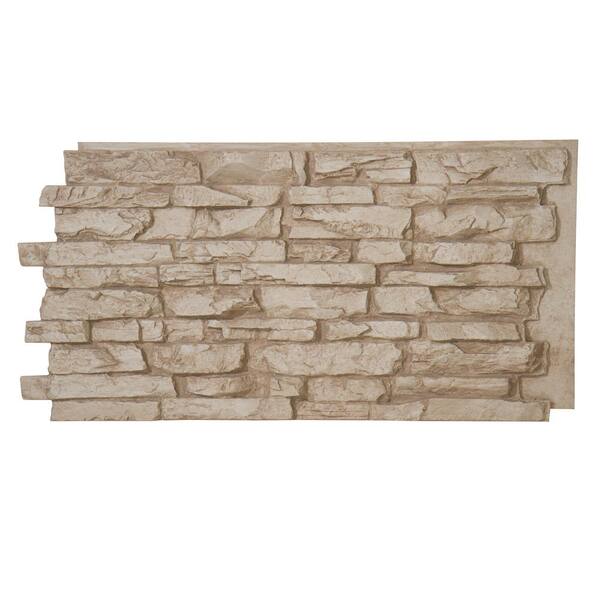 Superior Building Supplies Denalia Faux Stone Panel 1-1/4 in. x 48 in. x 24 in. Creamy Beige Polyurethane Interlocking Panel