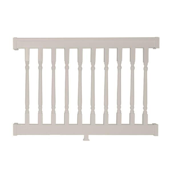 Weatherables Delray 3 ft. H x 4 ft. W Vinyl Tan Railing Kit with Colonial Spindles