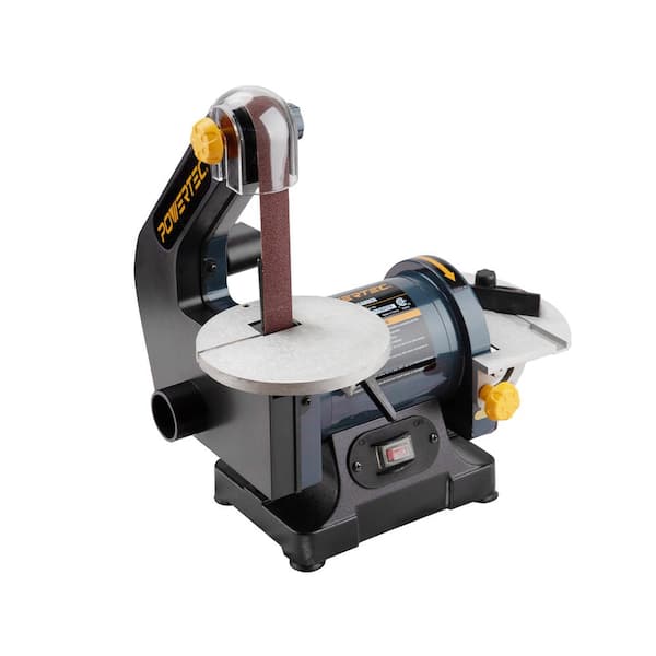 POWERTEC 1 in. x 30 in. Belt Sander with 5 in. Sanding Disc, Belt Disc Sander for Woodworking