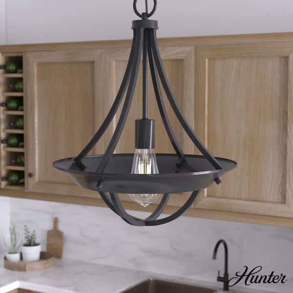 Hunter Perch Point 1-Light Noble Bronze Candlestick Pendant Light