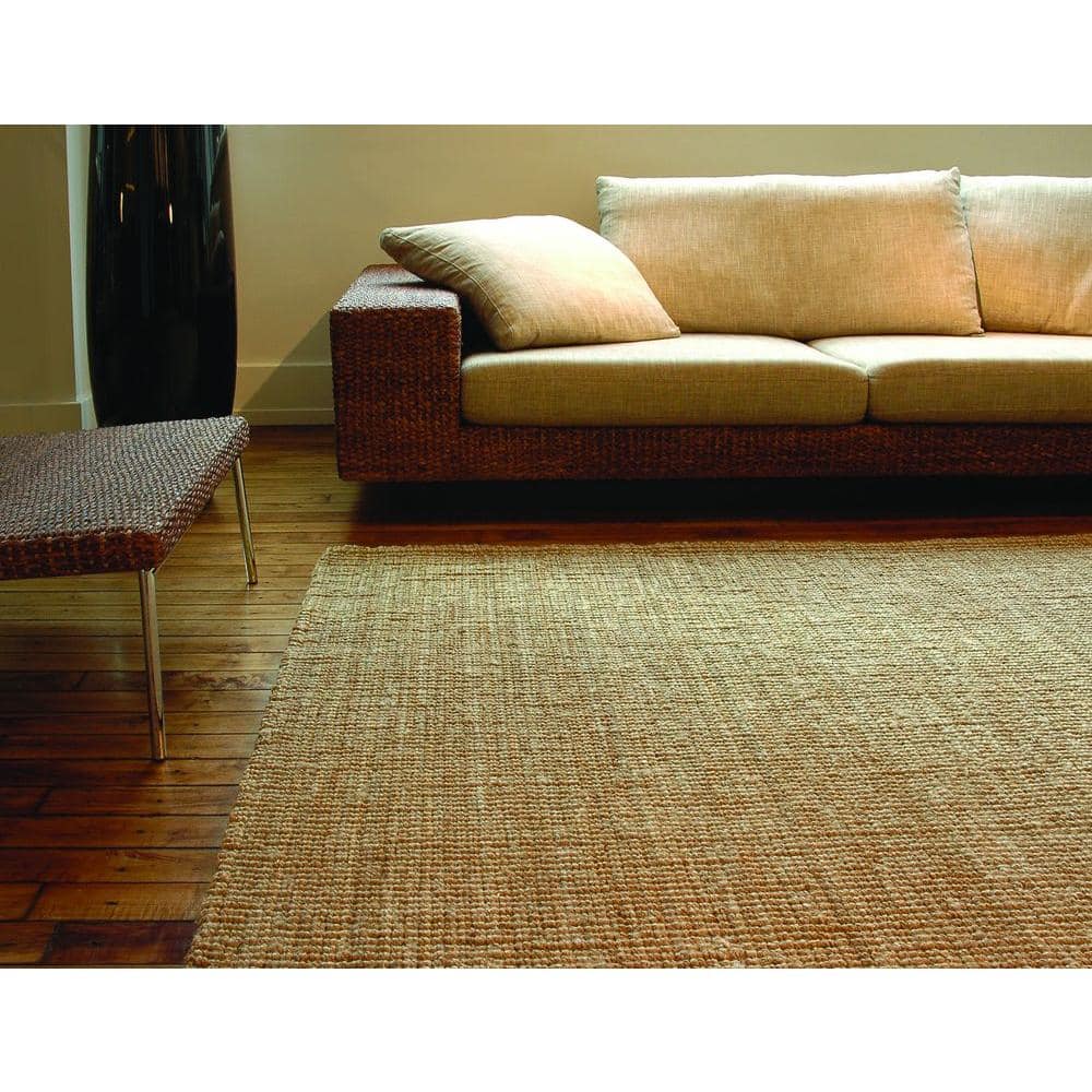 Handmade Rectangular Chunky Texture Wool & Jute Rug 36in