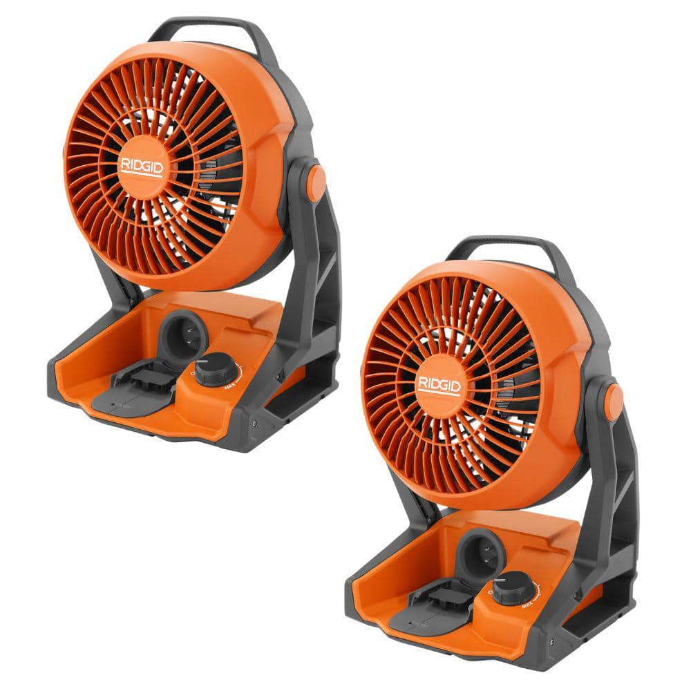 RIDGID 18V Cordless Hybrid Jobsite Fan 2-Pack (Tools Only