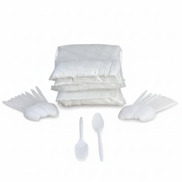 1000-piece Polypropylene Disposable Tea Spoon(Medium Weight), 10 Sleeves of 100 Tea Spoons