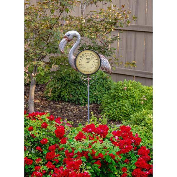 Flamingo Outdoor Wall Thermometer