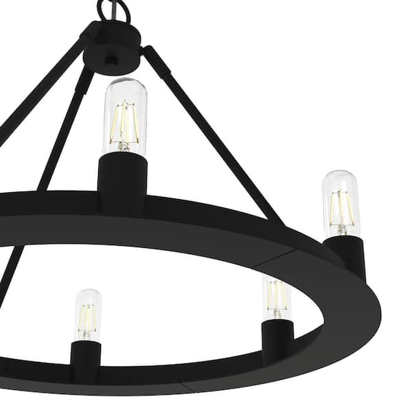 Hunter - Saddlewood 6 Light Natural Iron Circular Chandelier Kitchen Light