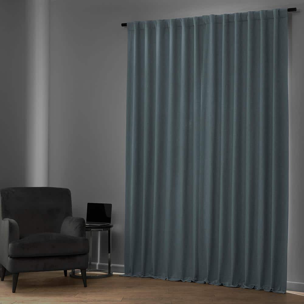 Gulf Blue Blackout Polyester Window Panel, 96 Inches