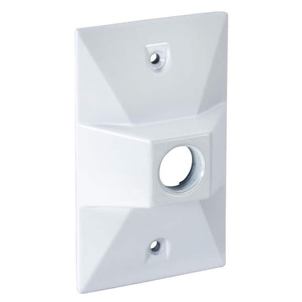Southwire 1/2 in. Weatherproof 3 Hole White Rectangle Cover (50-Pack)