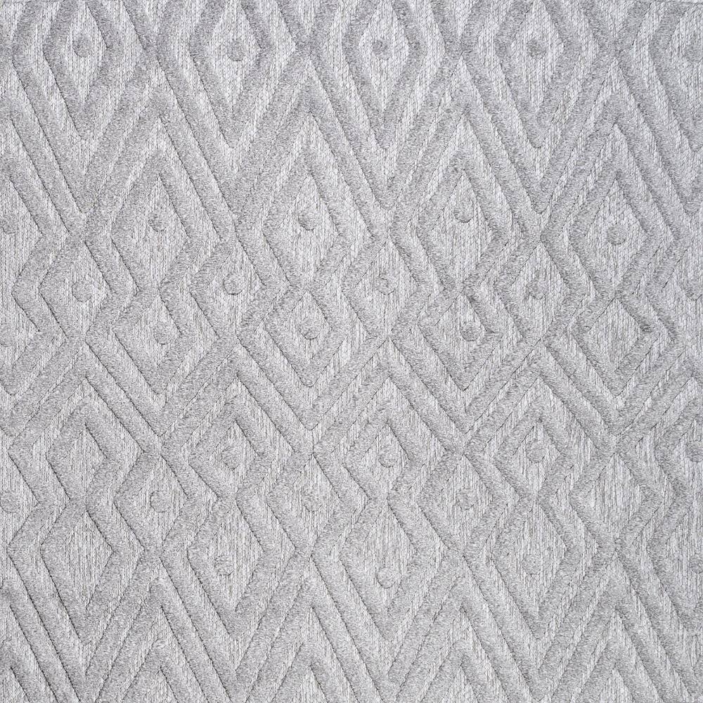 Handwoven Light Gray Moroccan Geometric 5' Square Area Rug