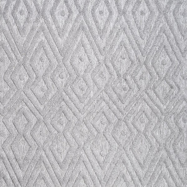 Balansat Moroccan Diamond Light Gray 5' Square Indoor/Outdoor Area Rug