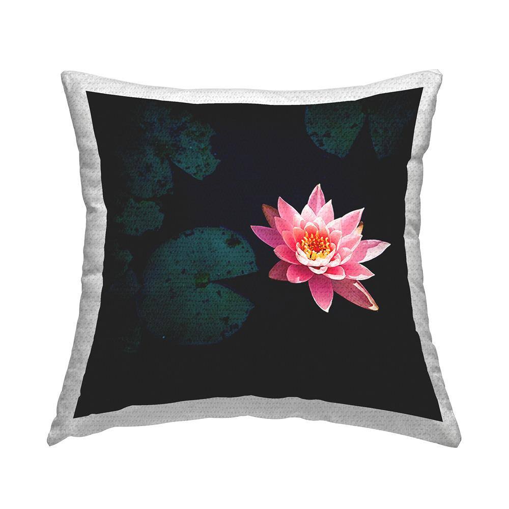 Pink Lotus Pond Lily Floating Green Square Outdoor Throw Pillow price history on PriceWatchPro
