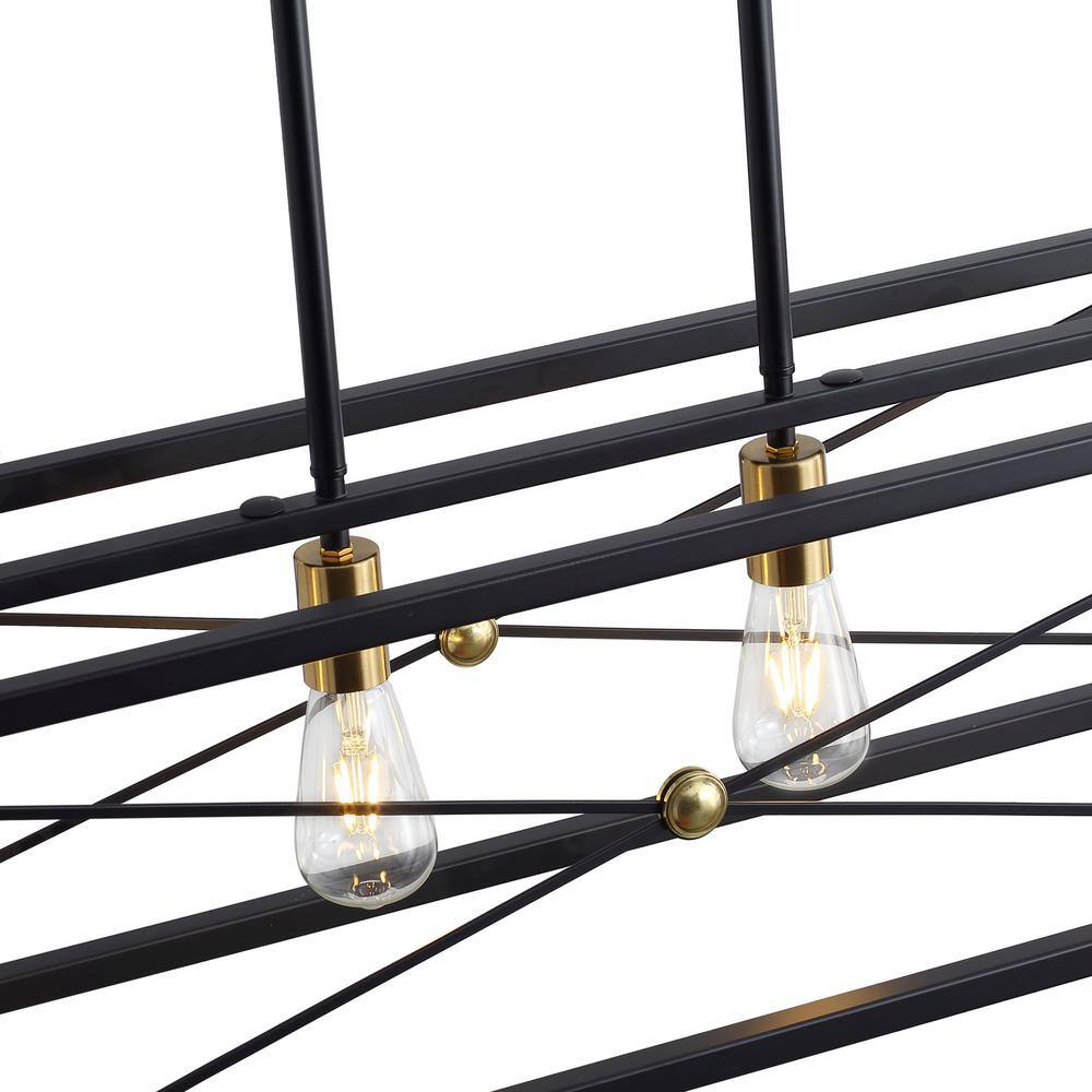 Matte Black Metal 4-Light Kitchen Island Pendant