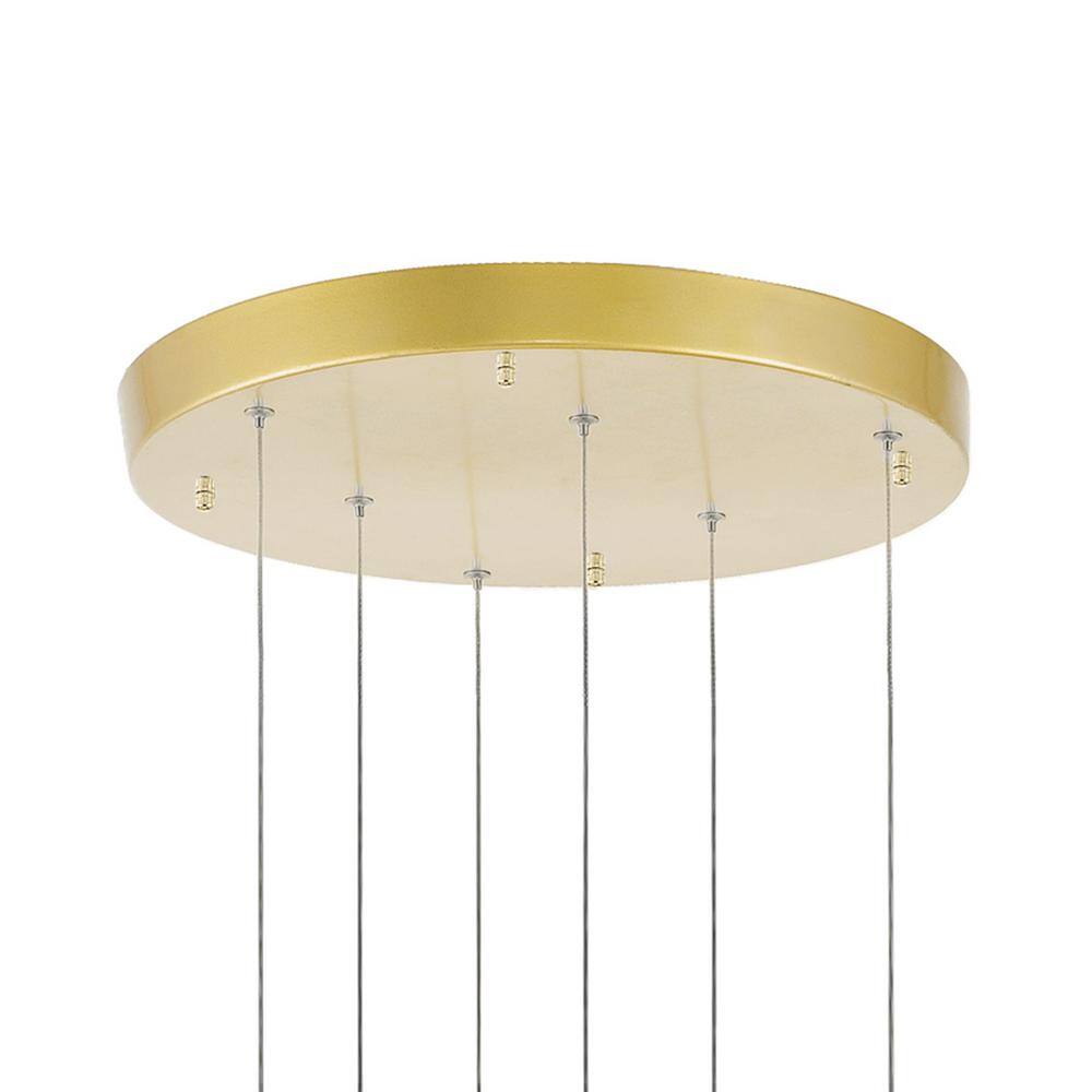 Carolina Gold Leaf 16" Crystal LED Chandelier with Clear Glass Panels