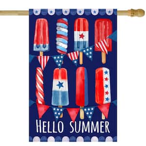 2.3 ft. x 3.3 ft. Polyester Hello Summer Patriotic Americana Popsicle Garden Flag