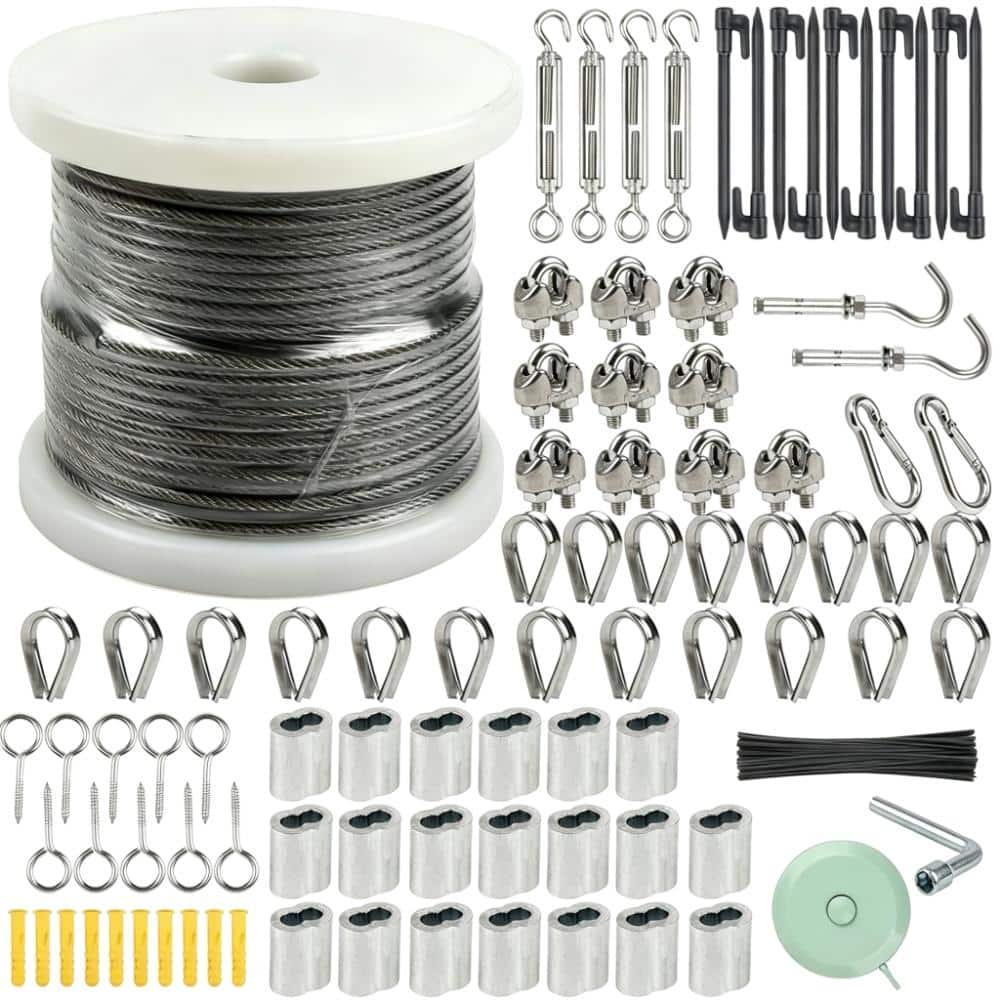 "200FT 1/8"" Coated Stainless Steel Cable + Turnbuckles – for Garden, Kitchen & Outdoor" price history on PriceWatchPro