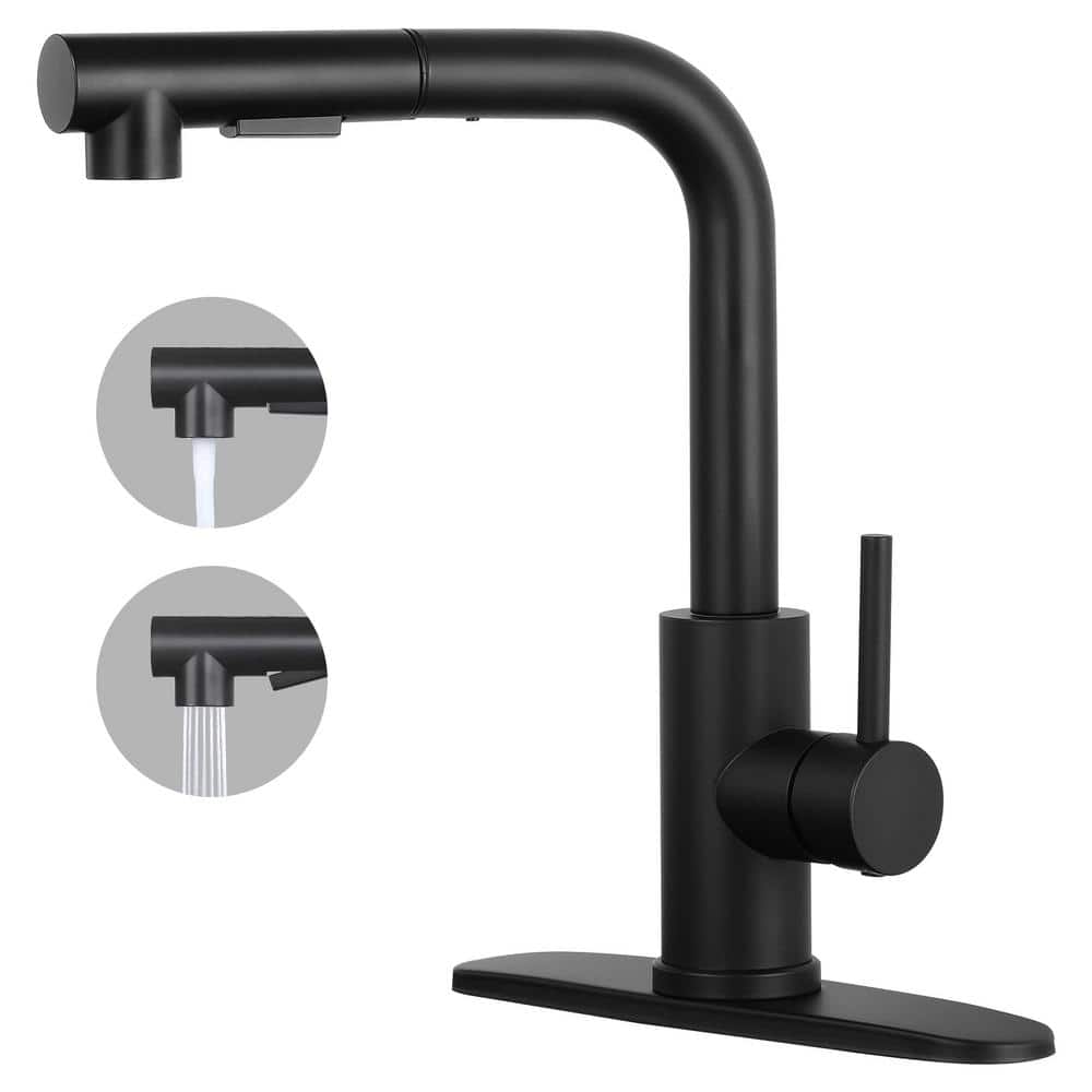 Single Handle Kitchen Faucet Pull Out Sprayer Kitchen Faucet with Deckplate