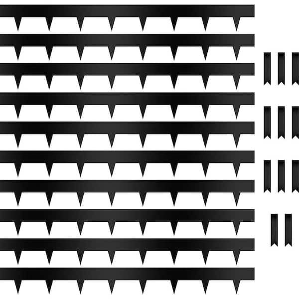 4.5 in. x 40 in. x 0.04 in. 10-Pack Black Galvanized Steel Lawn Edging with 11 Clips-Yard Pathway Divider (33 ft. Total)