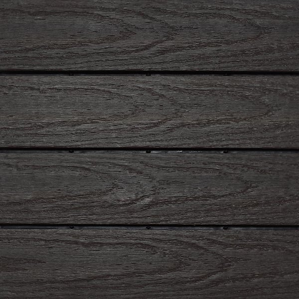NewTechWood UltraShield Naturale 1 ft. x 1 ft. Quick Deck Outdoor Composite Deck Tile Sample in Indonesian Merbau