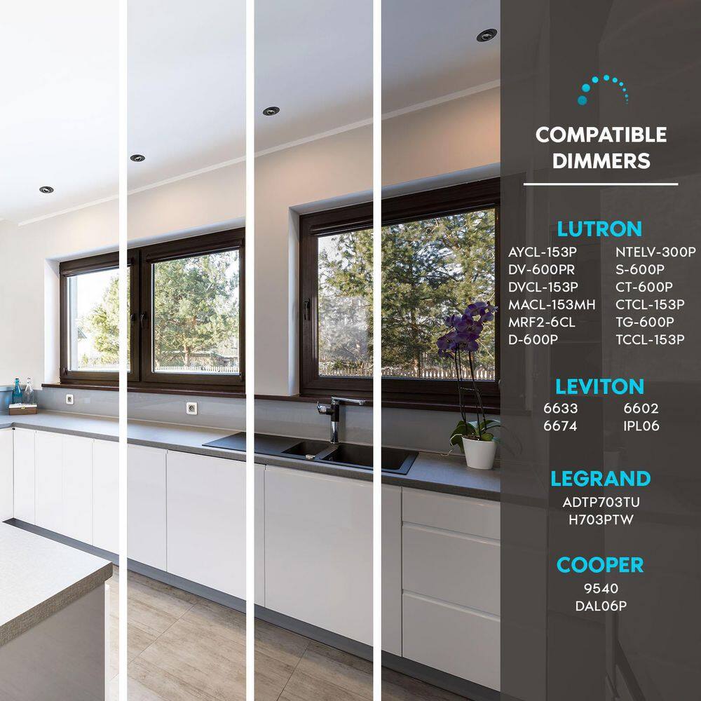 Black Adjustable LED Gimbal Canless Recessed Lighting Kit with Junction Box