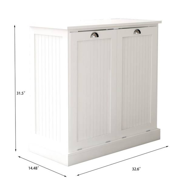 White Wood 4-Drawer 1-Door Bathroom Storage Cabinet - 32.68 H x