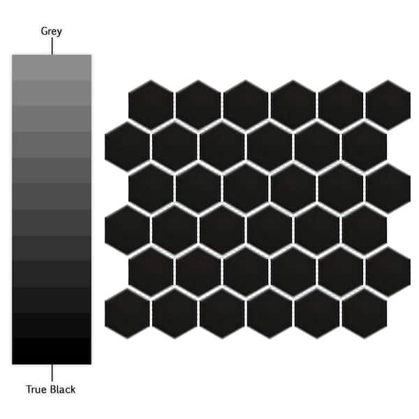 Merola Tile Metro 2 in. Hex Matte Black 11-1/8 in. x 12-5/8 in