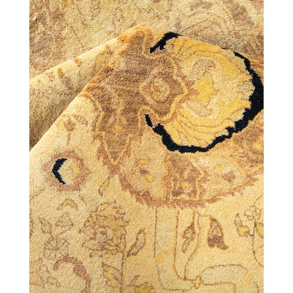 Mogul Ivory 6 ft. x 9 ft. Oriental Wool Indoor Area Rug