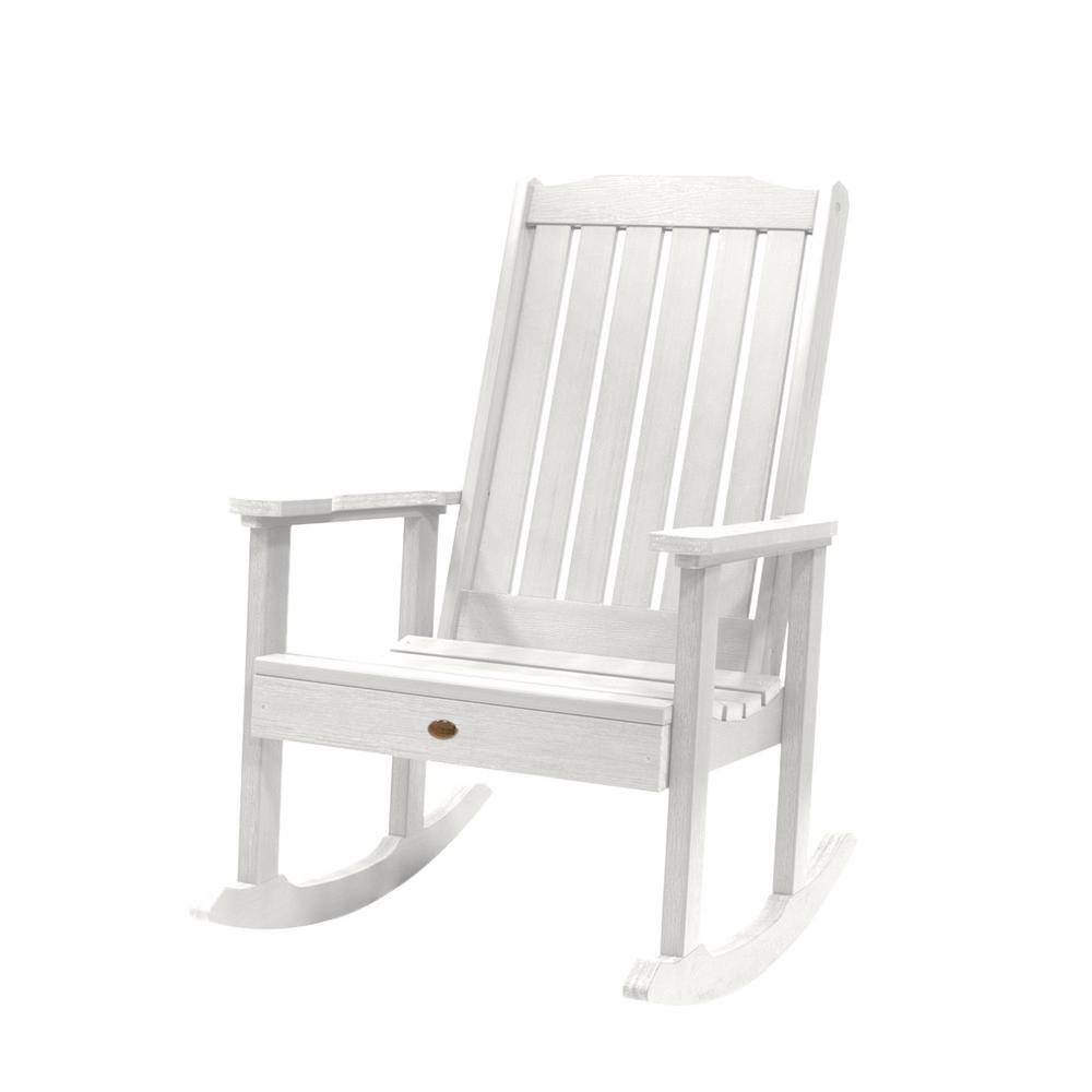 Highwood Lehigh White Recycled Plastic Outdoor Rocking Chair Ad Rkch1 Whe The Home Depot