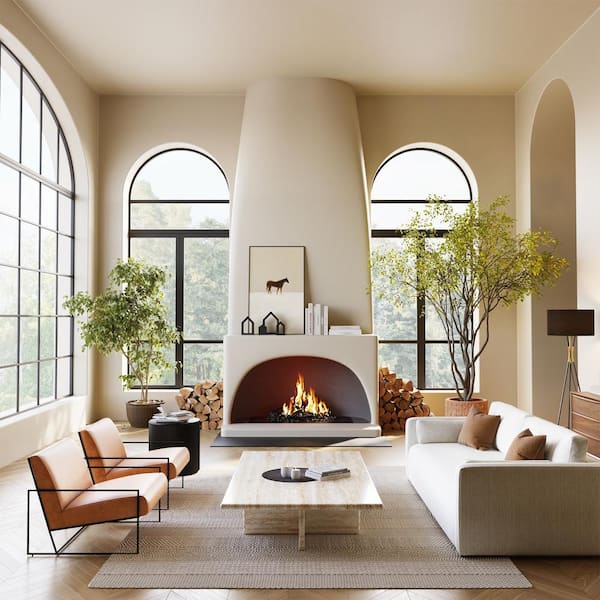 Poly and Bark Bo Cognac Tan Leather Arm Chair (Set of 1) HD-LR 