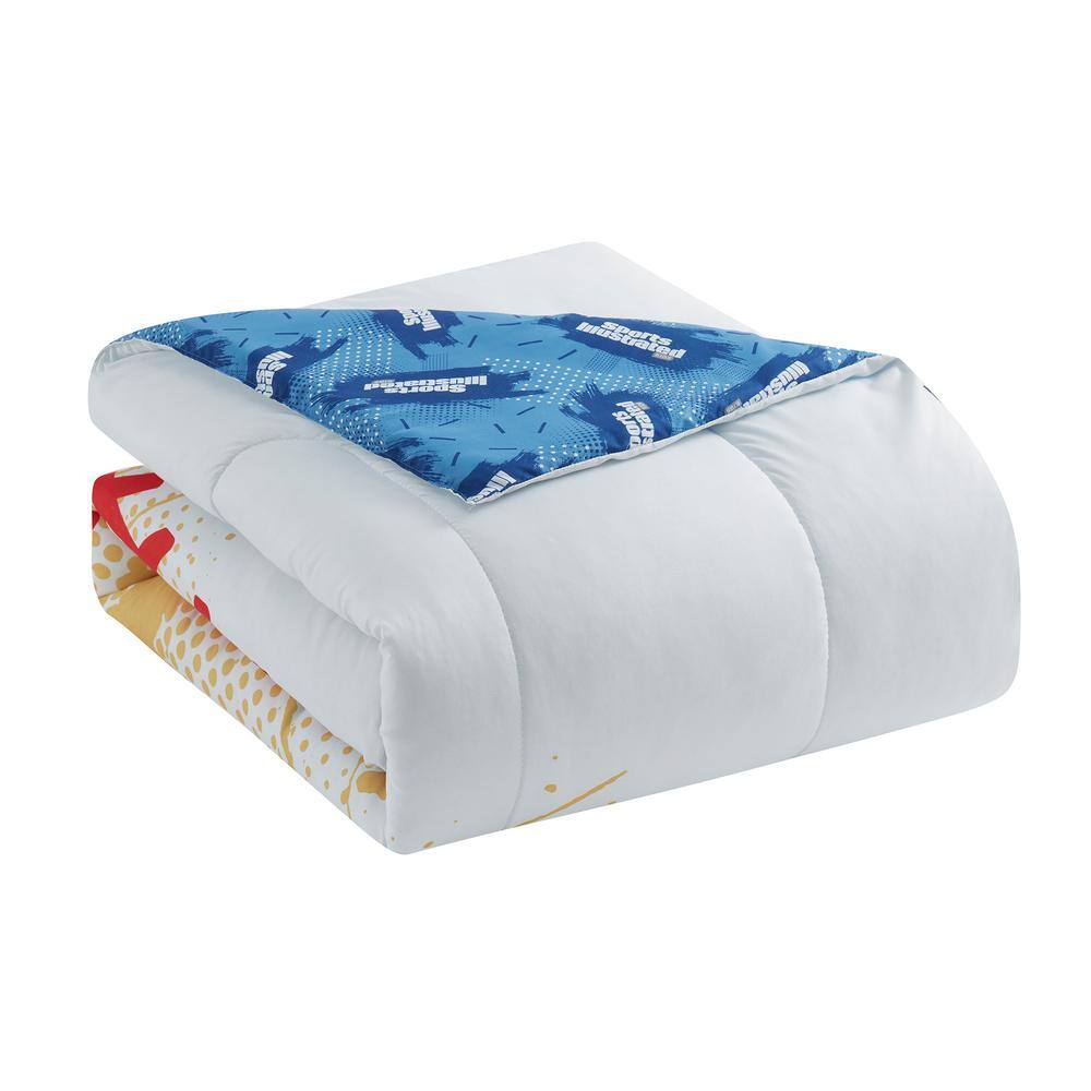 Twin Reversible Baseball Print Microfiber Kids Bedding Set