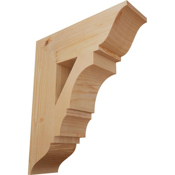 Ekena Millwork 5.5 in. x 24 in. x 20 in. Douglas Fir Balboa Traditional Smooth Bracket