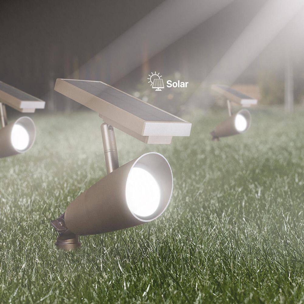 Bronze Solar Powered LED Spotlight with Adjustable Solar Panel