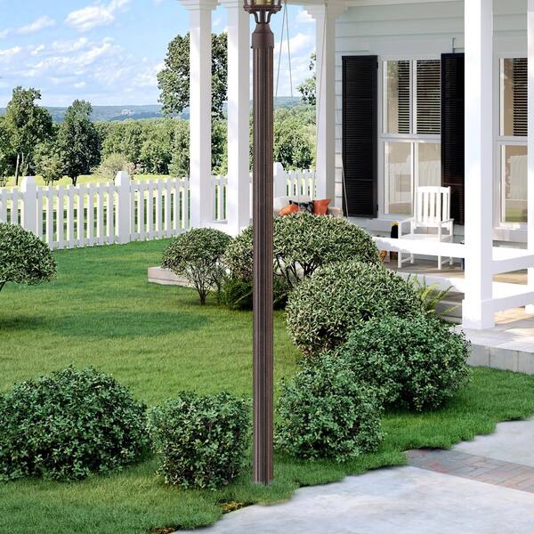 AVIANCE LIGHTING Crown Terrace 84 in. Bronze Direct Burial Outdoor Lamp Post