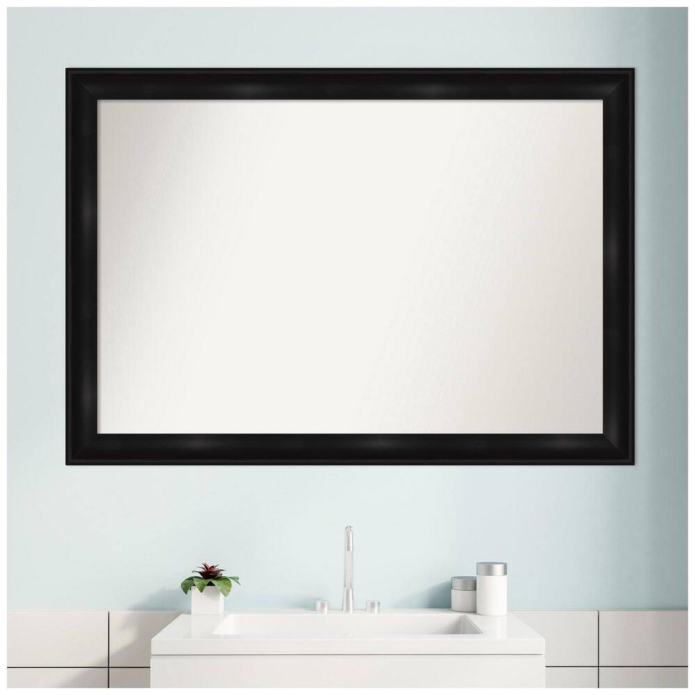 Grand Black Rectangular Wall-Mounted Bathroom Vanity Mirror
