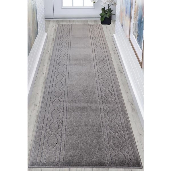 Maximus Collection Gray 26 in. W x 24 in. L Stair Runner 4.33 sq. ft.