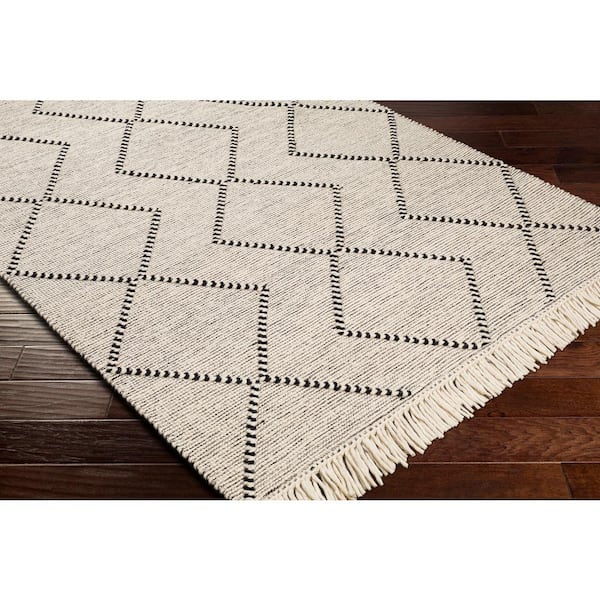 Uttar Cream/Black Global 3 ft. x 8 ft. Indoor Area Rug