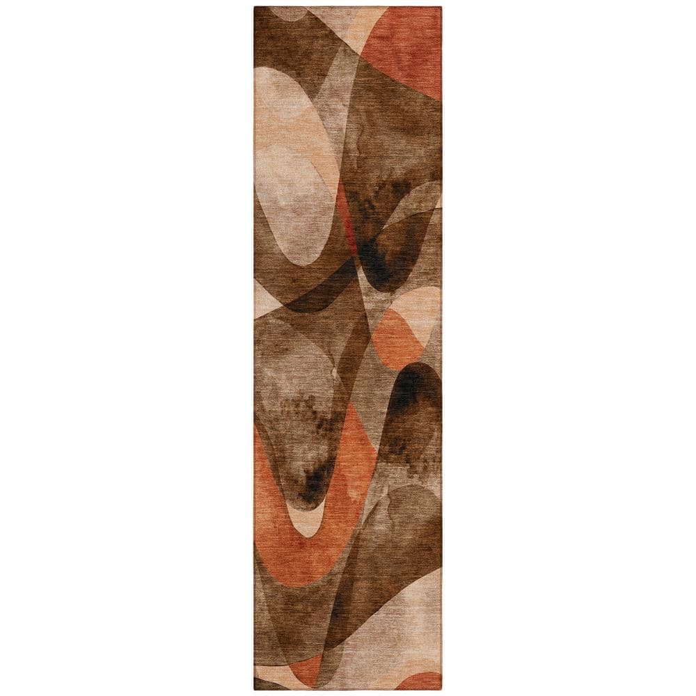 Chantille ACN536 Chocolate 2 ft. 3 in. x 7 ft. 6 in. Machine Washable Indoor/Outdoor Geometric Runner Rug price history on PriceWatchPro
