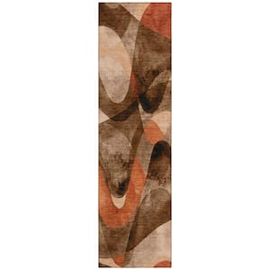 Chantille ACN536 Chocolate 2 ft. 3 in. x 7 ft. 6 in. Machine Washable Indoor/Outdoor Geometric Runner Rug