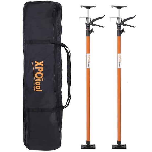 2-Pack Brown Steel Adjustable Support Pole Jack Post Hand Support System, Extends from 45 in. to 114 in. with Carrry Bag
