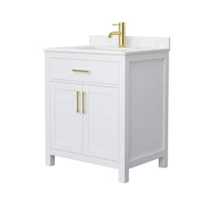 Beckett 30 in. W x 22 in. D x 35 in. H Single Sink Bathroom Vanity in White with Carrara Cultured Marble Top