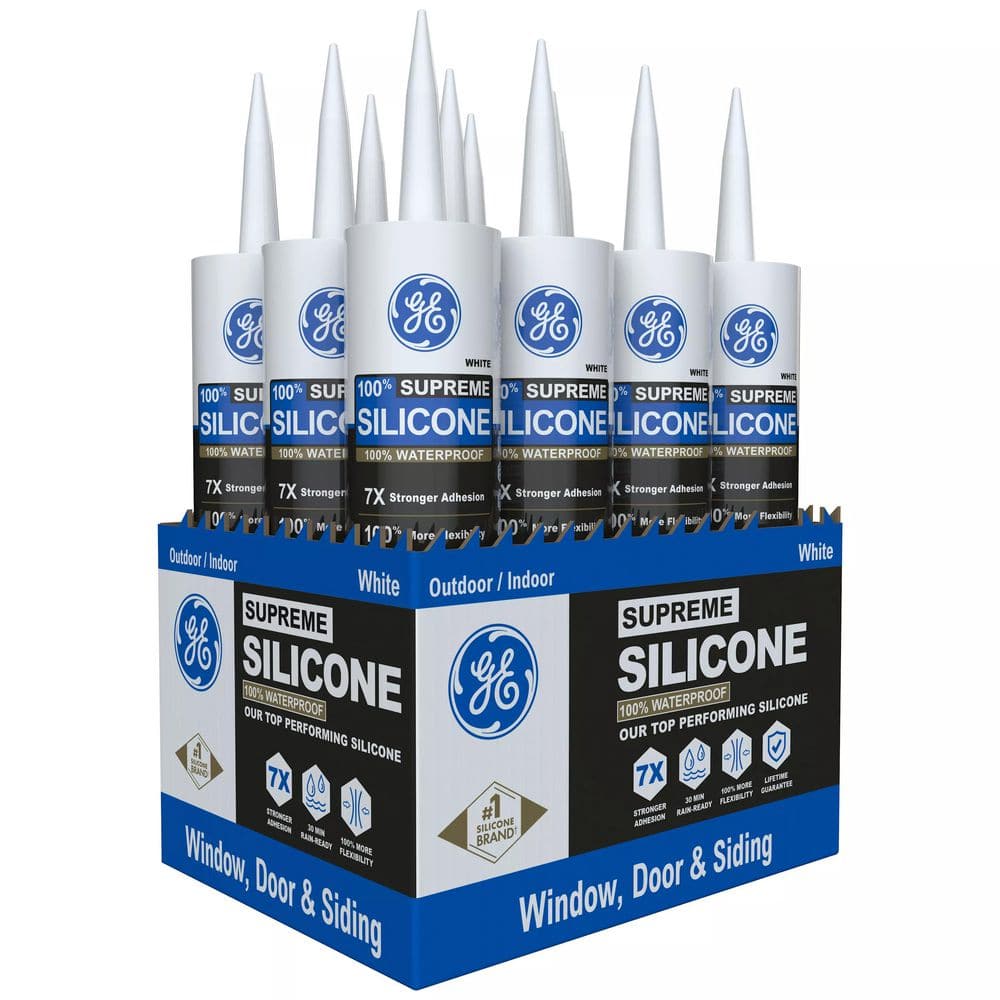 10.1 oz White Silicone Window and Door Caulk (12-Pack)