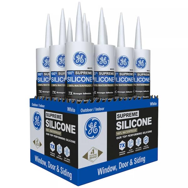 10.1 oz. Supreme Silicone White Window and Door Caulk (12-Pack)