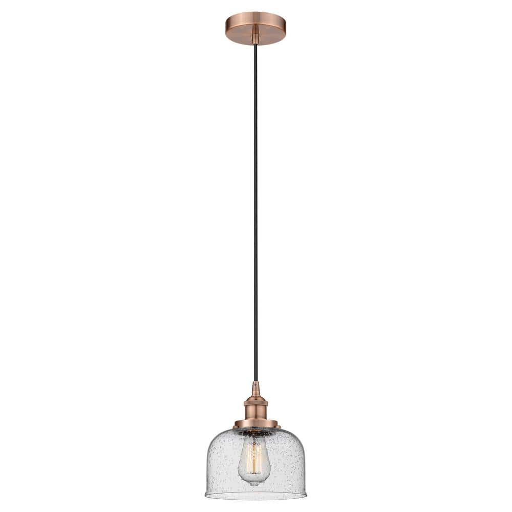 Bell 60-Watt 1-Light Antique Copper Standard Mini Pendant Light with Seeded Glass Shade, No Bulbs Included price history on PriceWatchPro